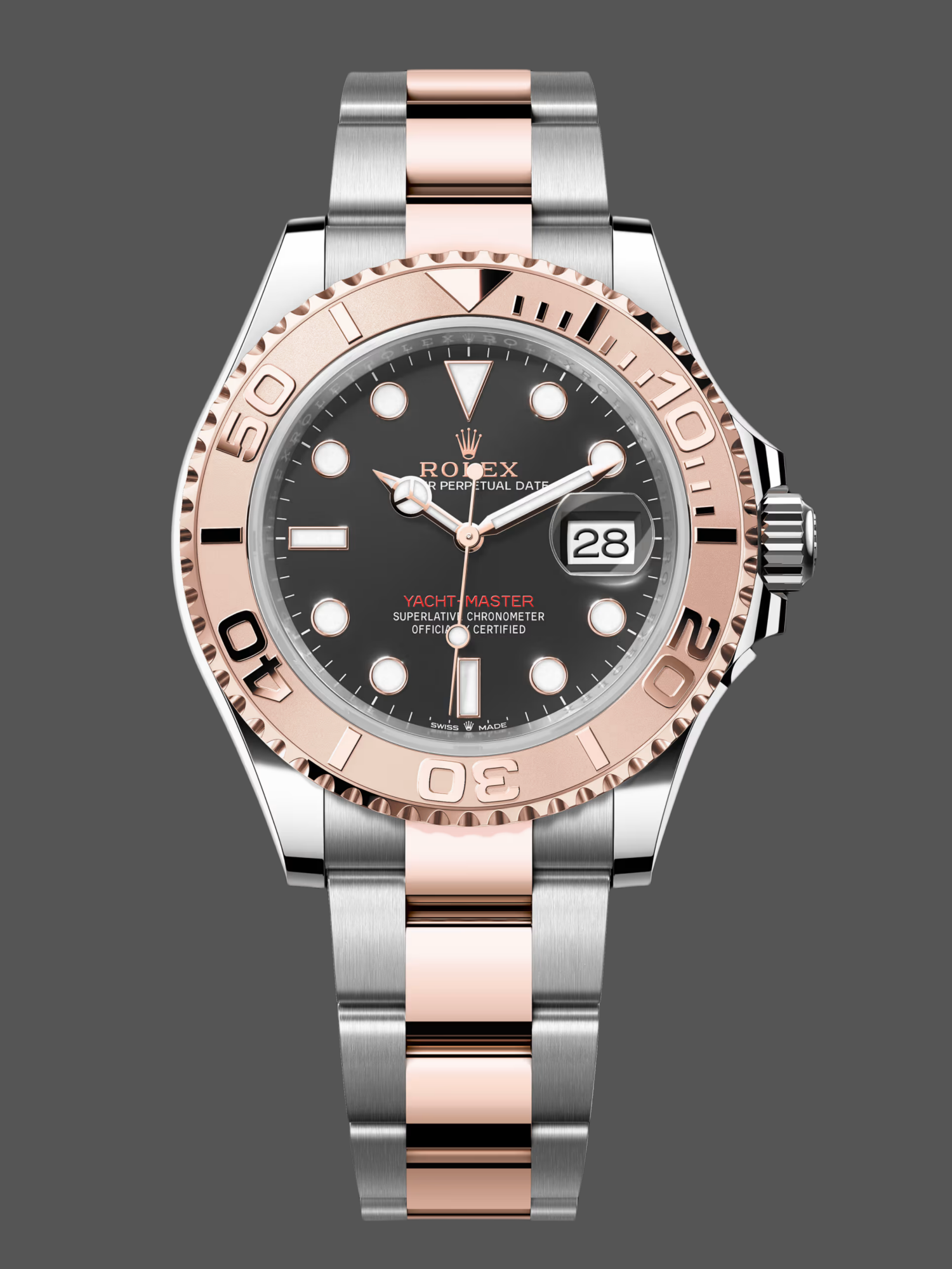 2518E8AE-9A34-C420-8BB8-F06352308491 Rolex Yacht-Master 126621 EverRose Gold Black Dial 40MM Mens Replica Watch - Image 1