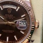 Rolex Day-Date 118235 Fluted Bezel Chocolate Dial 36mm Unisex Replica Watch - Image 3