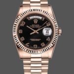 Rolex Day-Date 118235 Rose Gold Black Arabic Dial 36mm Unisex Replica Watch