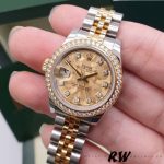 Rolex Datejust 179383 Crystal Gold Dust Champagne Dial 26MM Lady Replica Watch - Image 2