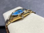 Rolex Day-Date 128238 Fluted Bezel Turquoise Diamond Dial 36MM Unisex Replica Watch - Image 8