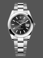 Rolex Datejust 41mm Black Index Oyster Stainless Steel 126300 0011 Men's Watch