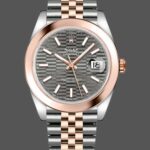 Rolex Datejust 126301 Rose Gold Slate Grey Fluted Motif Dial 41MM Mens Replica Watch