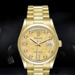 Rolex Day-Date 118208 Yellow Gold Champagne Jubilee Dial 36mm Unisex Replica Watch - Image 2