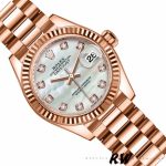 Rolex Datejust 279175 Mother Of Pearl Diamonds Dial Fluted Bezel 28mm Lady Replica Watch - Image 3