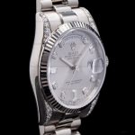 Rolex Day Date 118339 White Gold Silver Dial Fluted Bezel 36mm Unisex Replica Watch - Image 2