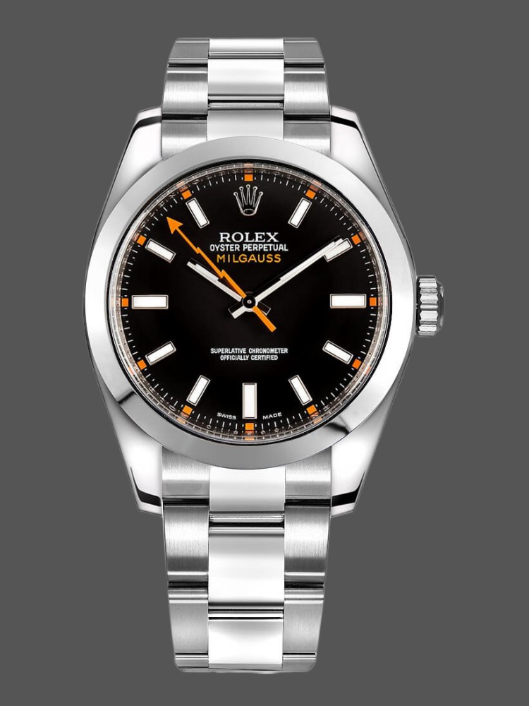 2984E152-184F-2B7B-DF74-0273414A4C86 Rolex Milgauss 116400 Stainless Steel Black Dial 40mm Mens Replica Watch - Image 1