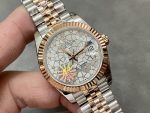 Rolex Datejust 31 Two Tone Silver Floral-Motif Diamond Bezel m278381rbr 0032 Women's Watch - Image 4