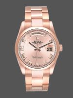 Rolex Day-Date 118205 Rose Gold Pink dial 36mm Unisex Replica Watch