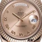 Rolex Day-Date 218235 Rose Roman Dial Rose Gold 41MM Mens Replica Watch - Image 4