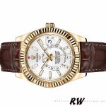 Rolex Sky-Dweller 326138 White Dial Yellow Gold 42MM Mens Replica Watch - Image 3