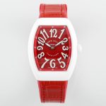 Franck Muller Women's Yacht Red Dial Leather Strap