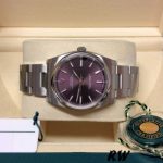 Rolex Oyster Perpetual Air-King 114200 Grape Red Index Dial 34mm Unisex Replica watch - Image 15