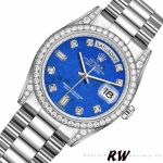Rolex Day-Date 118389 Diamond Bezel Lapis Lazuli Blue Dial 36MM Unisex Replica Watch - Image 2