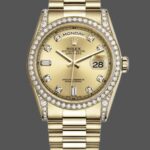 Rolex Day-Date 118388 Yellow Gold Champagne Dial 36MM Unisex Replica Watch