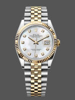 Rolex Datejust 126233 White MOP Diamond Dial Fluted Bezel 36MM Unisex Replica Watch