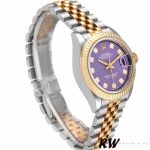 Rolex Datejust 279173 Lavender Purple Diamond Dial Fluted Bezel 28mm Lady Replica Watch - Image 2