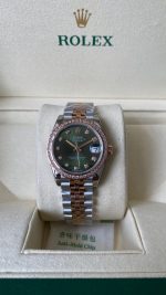 Rolex Datejust Olive Green Diamond Steel & Rose Gold 279381RBR 0007 Lady Watch - Image 5
