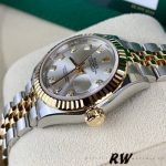 Rolex Datejust 279173 Silver Diamond Dial Fluted Bezel 28mm Lady Replica Watch - Image 3