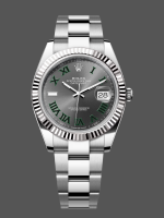 Rolex Datejust m126334 0021 Fluted Bezel Grey Wimbledon Dial 41MM Mens Replica Watch