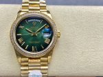 Rolex Day Date 36 36mm Green Ombré Dial Diamond-Set Bezel President Bracelet m128348rbr 0068 - Image 3