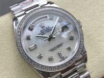 Rolex Day Date 36 Mother of Pearl Dial Diamond Bezel Platinum President m128396tbr 0005 - Image 4