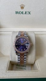 Rolex Datejust 28mm Everose Gold m279381rbr 0015 Aubergine Diamond Lady Watch - Image 6