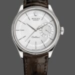 Rolex Cellini Date 50519 Brown Leather Silver Dial 39mm Mens Replica Watch