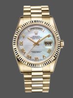Rolex Day-Date 118238 White Mother of Pearl Roman Dial 36mm Unisex Replica Watch