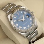 Rolex Datejust 126334 0025 Fluted Bezel Blue Roman Numeral Dial 41MM Mens Replica Watch - Image 14