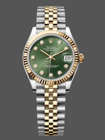 Rolex Datejust 31mm Stainless Steel and Yellow Gold 278273 0003 Green Jubilee