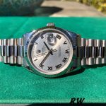 Rolex Day-Date 118239 Silver Roman Numeral 36mm Unisex Replica Watch - Image 4