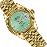 Rolex Datejust 279178 Mint Green Diamond Dial Yellow Gold 28mm Lady Replica Watch - Image 3