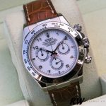 Rolex Daytona 116519 white Arabic dial brown leather strap 40mm Mens Replica Watch - Image 4