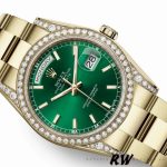 Rolex Day-Date 118388 Diamond Dezel Green Index Dial 36MM Unisex Replica Watch - Image 3