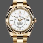 Rolex Sky-Dweller 326938 Yellow Gold White Dial 42mm Mens Replica Watch