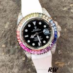 Rolex Submariner 116610 Black Dial White Rubber strap 40mm Mens Replica Watch - Image 3