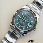 Rolex Sky-Dweller 336934 Fluted Bezel Green Dial 42MM Mens Replica Watch - Image 13