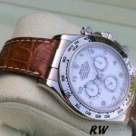 Rolex Daytona 116519 white Arabic dial brown leather strap 40mm Mens Replica Watch - Image 5