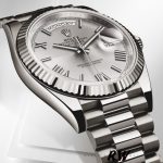 Rolex Day-Date 228239 Silver Quadrant Motif Roman Dial Fluted Bezel 40mm Mens Replica Watch - Image 4