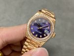 Rolex Datejust 28mm Everose Gold m279135rbr 0020 Aubergine Diamond President Women's Watch - Image 5