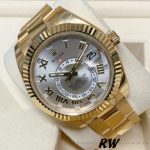 Rolex Sky-Dweller 326938 Yellow Gold Silver Dial 42mm Mens Replica Watch - Image 3