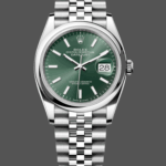 Rolex Datejust 36 Stainless Steel Mint Green Dial Jubilee M126200-0023