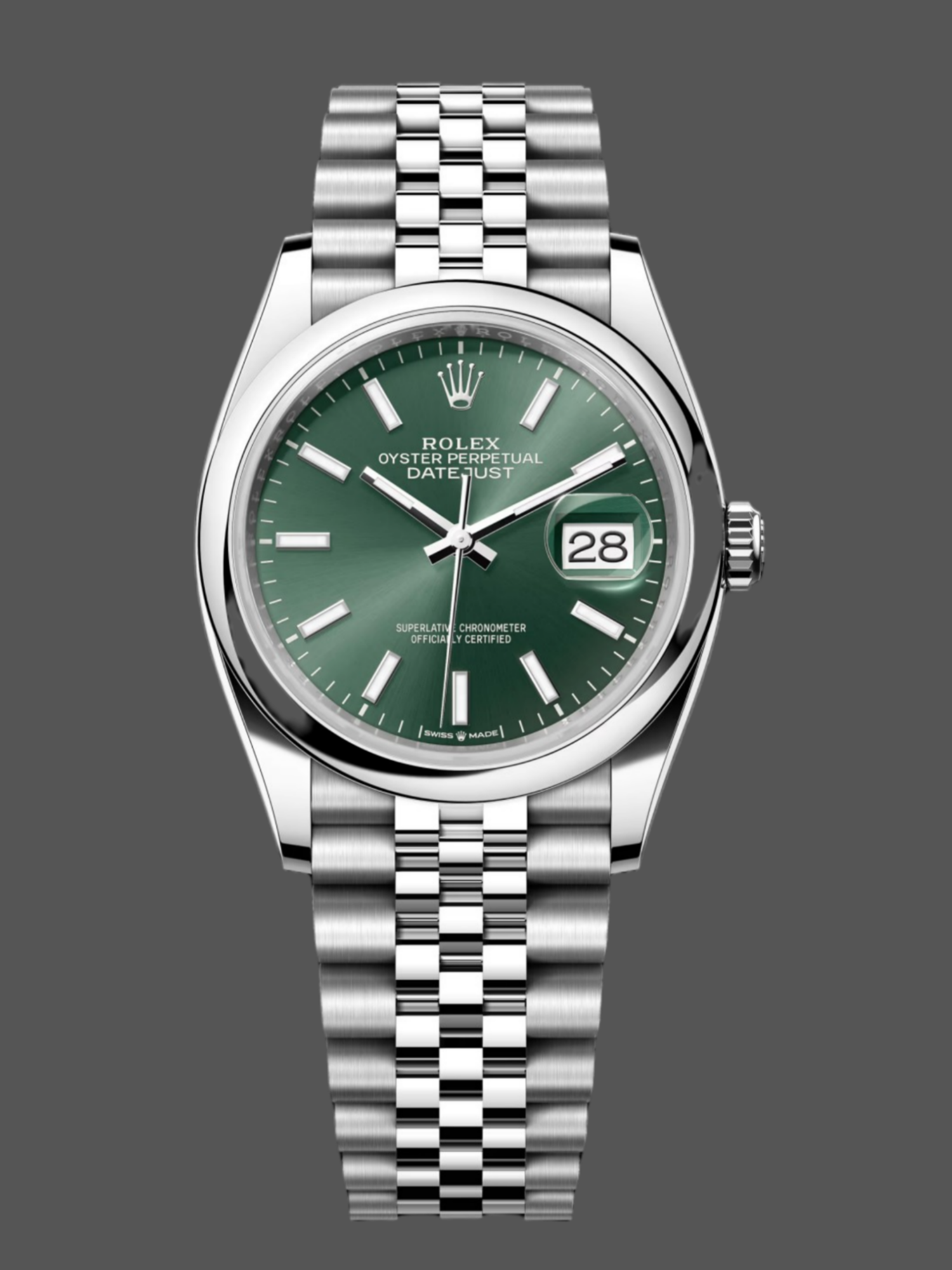 3756751E-DF9D-95CB-F07B-7AADBE345336 Rolex Datejust 36 Stainless Steel Mint Green Dial Jubilee M126200-0023 - Image 1