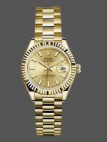 Rolex Datejust 279178 Champagne Index Dial Fluted Bezel 28mm Lady Replica Watch