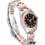 Rolex Datejust 179161 Stainless Steel and Everose Gold Black Roman Dial 26MM Lady Replica Watch - Image 2