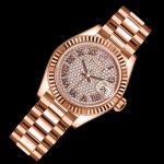 Rolex Datejust 279175 Diamond Paved Dial Fluted Bezel 28mm Lady Replica Watch - Image 3