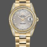 Rolex Day-Date 118388 Diamond Bezel Silver Index Dial 36MM Unisex Replica Watch