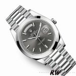 Rolex Day-Date 228206 Dark Rhodium Grey Dial Platinum 40MM Mens Replica Watch - Image 3