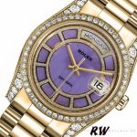 Rolex Day-Date 118388 Yellow Gold Lavender Purple Dial 36MM Unisex Replica Watch - Image 3